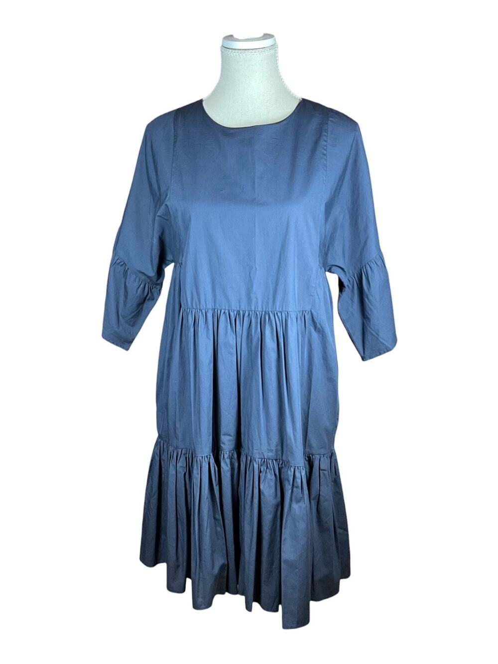 Closed Tennie Organic Cotton Tiered Poplin Dress Thunder Sky Blue Small